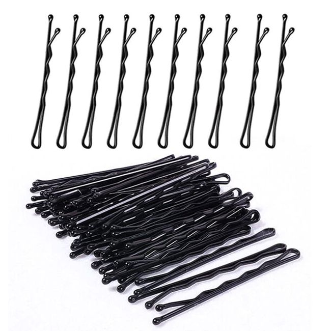 Airtailors Haarnadel 60 Stück,Haarklammer, Wellenform Haarklammern 5.5cm, Metall Bobby Pins, Haarnadel-Set für Kinder, Mädchen Haarzusätze, Friseursalon (Schwarz)