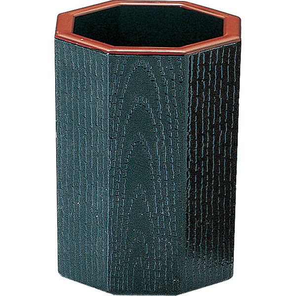 Fukui Crafts 3-1474-1 Toothpick Holder, Octagonal Wood Grain Toothpick Holder, Black Tenshu, Made in Japan