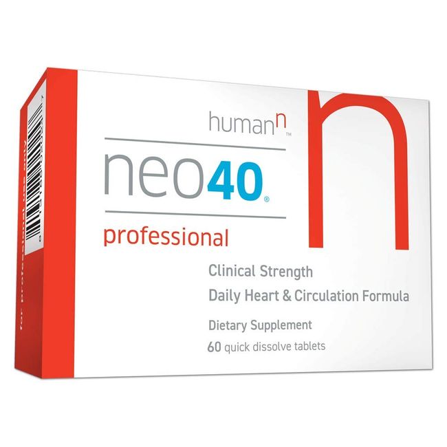 Neo40 Professional - Nitric Oxide Booster with Methylfolate - Natural Blood Pressure Supplement - May Help Support Healthy Blood Pressure, Circulation and Cardiovascular Health - 60 Tablets