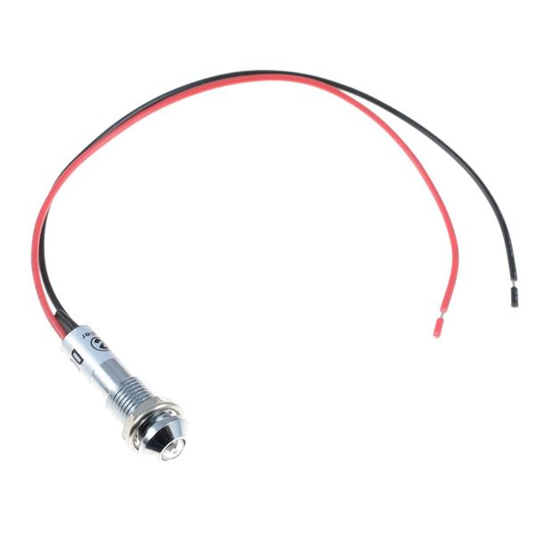 White 8mm Prewired Panel Indicator LED Light 12V (Pack of 5)