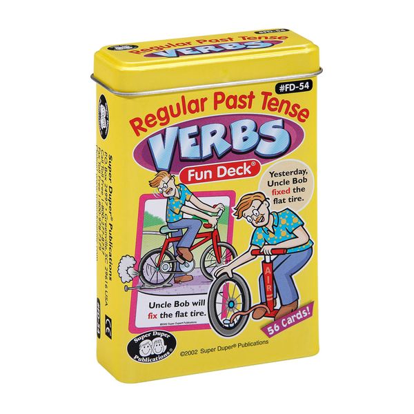 Super Duper Publications | Regular Past Tense Verbs Fun Deck Flash Cards | Educational Learning Resource for Children
