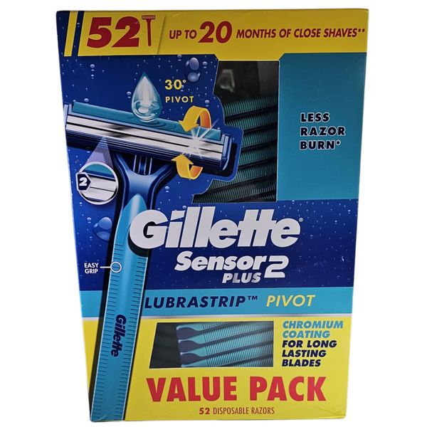Gillette Sensor2 Plus Disposable Razor lubrastrip Pivot - 52 Razors