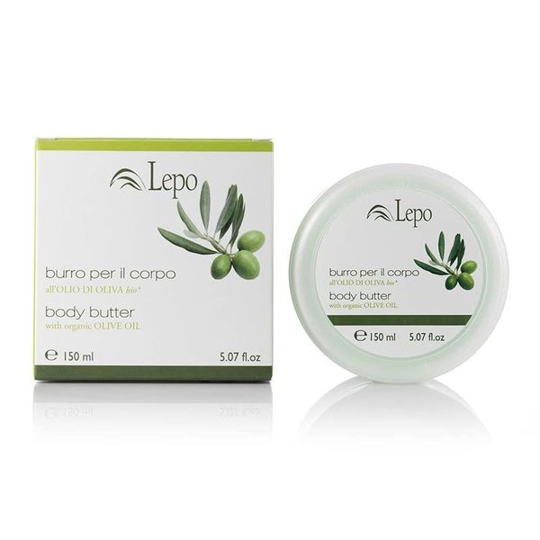 LEPO Body Butter with Organic Olive Oil 150 ml, Moisturising and Nourishing for Soft and Velvety Skin