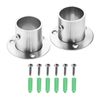 Hicello 2Pcs Stainless Steel Wardrobe Rail Rod Pole Socket End Support Bracket Flange-32mm