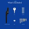 XFORT Cranked Locking Window Handle Installation Kit in Black, Left Hand UPVC Window Handle Replacement, Offset Lockable Window Lever