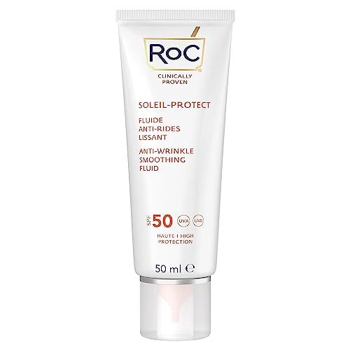 RoC - Soleil-Protect Anti-Wrinkle Smoothing Fluid SPF50+ - UVA/B Protection - Hypoallergenic Sunscreen - 50 ml
