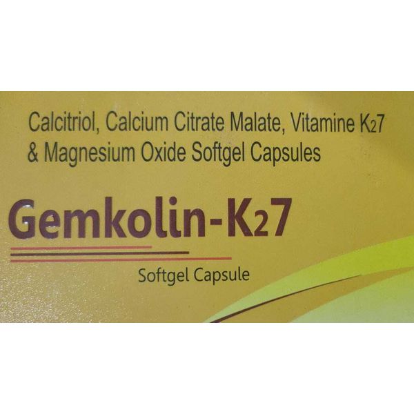 Gemkolin-K2/7 Softgel Calcitriol, Calcium, Vitamine k2/7 Magnisum  50 capsules