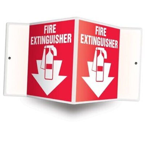 Fire Extinguisher Sign, 6"x5" High-Impact Plastic with Pre 3D Projection