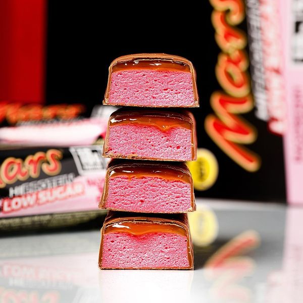 6 x Mars Raspberry Smash Low Sugar Chocolate High Protein chocolate Bars 55g