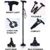 Self-Standing Cane, Short Cane, Best Walking Cane, Adjustable, Foldable
