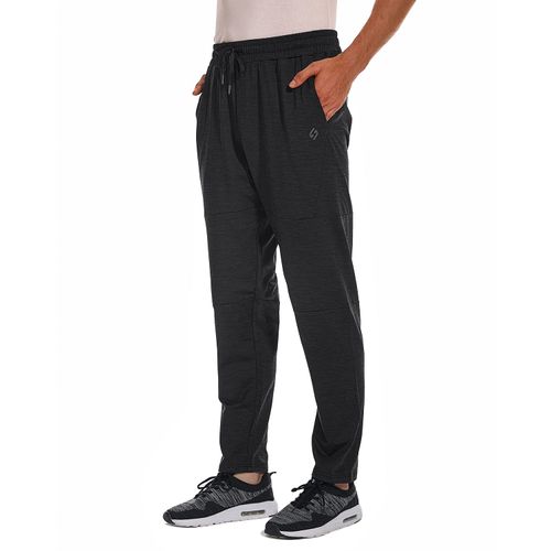 HODOSPORTS 32"/34"/36"/38" Inseam Tall Mens Sweatpants Zipper Pocket Extra Tall Joggers Workout Pants HempBlack-36-L