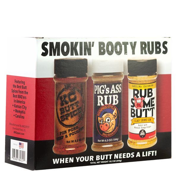 Smokin Booty Rubs Gift Pack - KC Butt - Pig's Ass - Rub Some Butt - 3 Pack