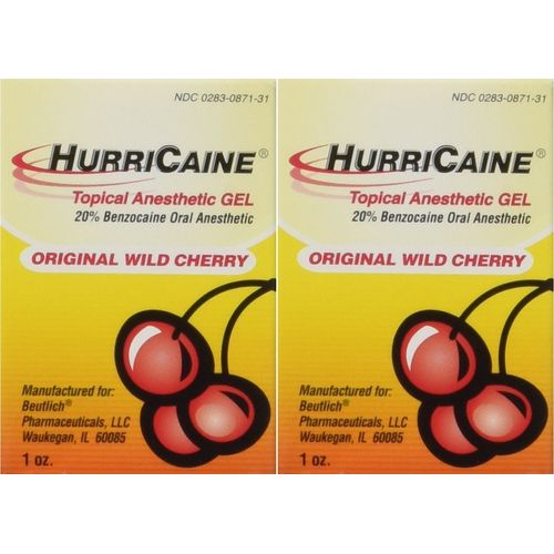 Beutlich LP Pharmaceuticals Hurricaine Topical Anesthetic Gel, Wild Cherry, 1 Ounce- Pack of 2