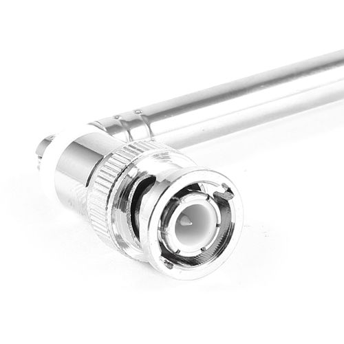 uxcell Telescopic Antenna 7 Section BNC Male Jack Right Angle Telescopic Scanner Antenna for TV AM FM Radio Silver Tone