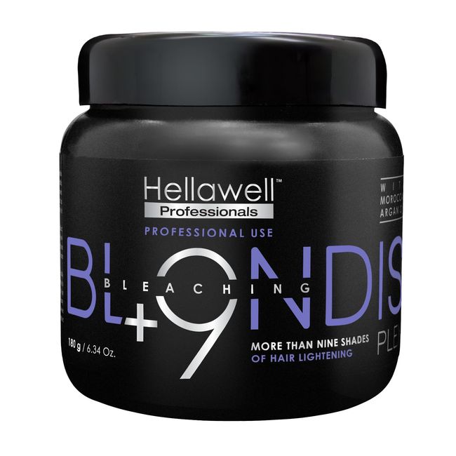 Hellawell Professionals BLONDISH PLEX + 9 | Hair Bleaching Powder | Plex Hair Bleach | Highlights | Hair Lightener | Plex | Lightens more than 9 Tones | 180gr | 6.34 oz