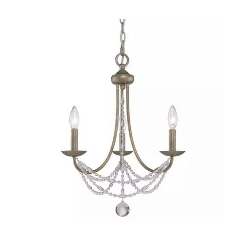 Golden Lighting 7644-M3 GA Mirabella 3-Light Mini Chandelier in Golden Aura