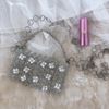 Handmade Beaded Bag Cute Summer White Flowers Beaded Bag