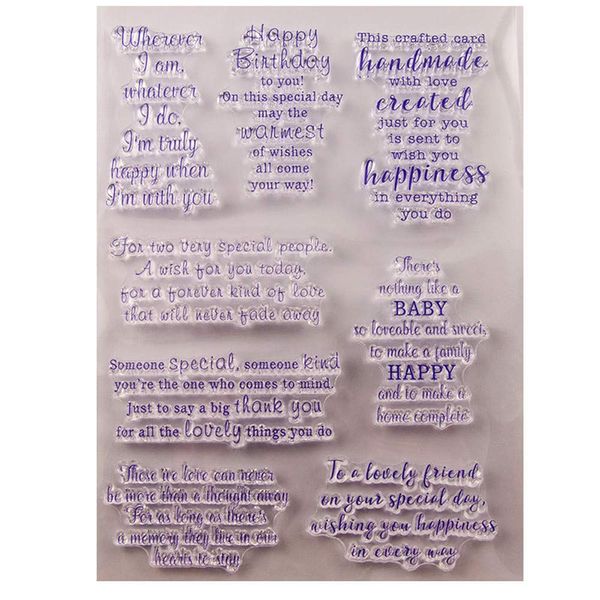 arriettycraft Sentiment Happy Birthday Special Friend Friendship New Born Baby Clear Stamps for Christmas Cards Making Decoration and Scrapbooking Rubber Stamps for Craft-A1598