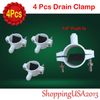 4 Pc Drain Clamp 1/4" Quick Connect Water Filter RO Reverse Osmosis System White