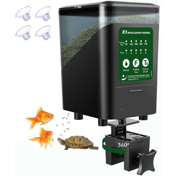 Large Automatic Fish Feeder,14 Fl.Oz Patented Revolutionary Design Aquarium Food