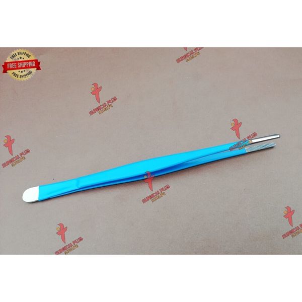 Leep Dressing Tissue Forceps Blue Insulated Coated 8'' Obstetrics & Gynecology