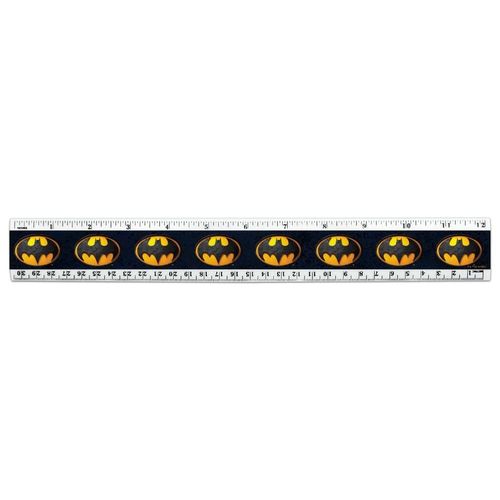 The Flash Batman Logo 12 Inch Standard and Metric Plastic Ruler
