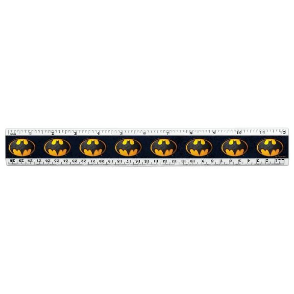 The Flash Batman Logo 12 Inch Standard and Metric Plastic Ruler