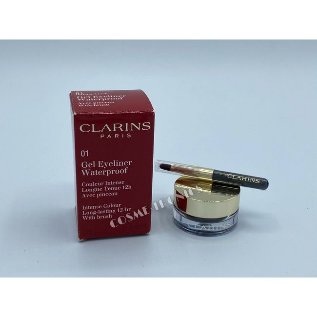 Clarins Waterproof Gel Eyeliner W/Brush #01 Intense Black 3.5 G / .1 Oz - BOXED