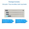 Screw On Microfiber String Mop, One Stainless Steel Pole + Two Blue Microfiber Cloth Mop Heads