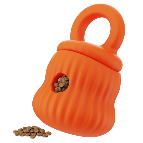 WOLiBOSS Dog Toys to Keep Them Busy, Durable Treat Dispensing Dog Toys, Interactive Dog Toys for Boredom Reduces Anxiety, Fill and Freeze Homemade Dog Food Dog Toy for Small and Medium Dogs (Orange)