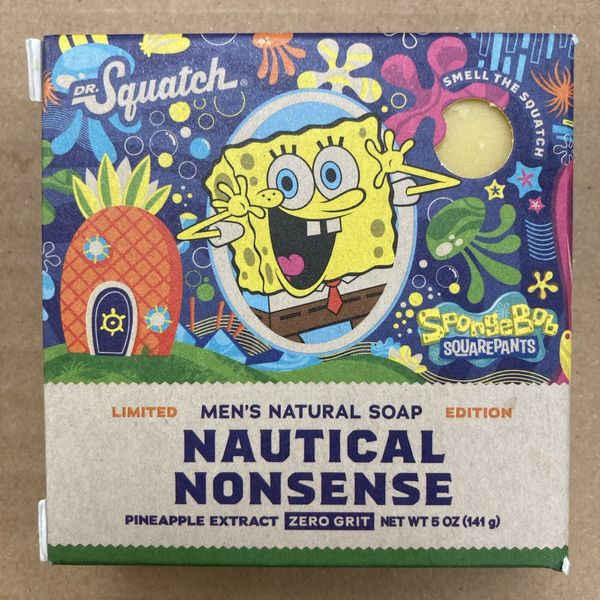 Dr. Squatch Limited Edition NAUTICAL NONSENSE Natural Soap Bar SpongeBob