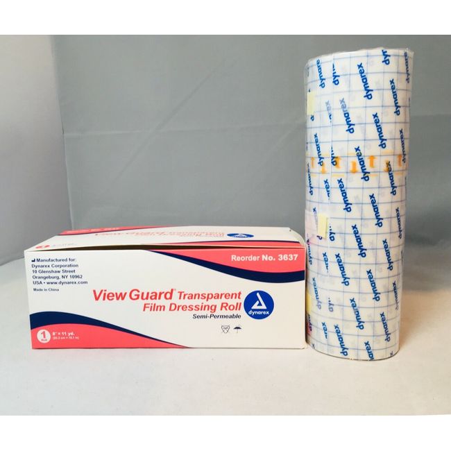 Dynarex View Guard Tattoo After Care Tattoo Dressings, 8" x 11yds Not Sani Derm