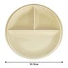 titto P37004 3-Compartment Dish (Round), Light Brown