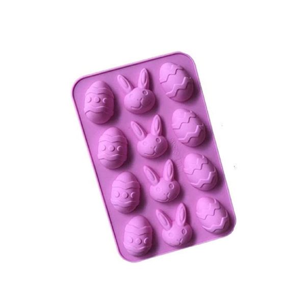 Easter Egg Silicone Mould Bunny Kids Sugar Craft Baking Chocolate Wax Mold Icing