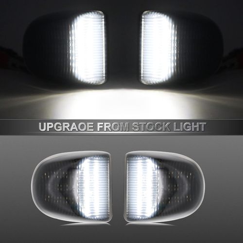 Mynoway Full LED License Plate Tag Lights Replacement for Silverado Sierra 1500/2500/3500 1999-2013, Tahoe/Yukon/Yukon XL 1500/2500 2000-2006, Rear Bumper Number Lamp Replacement Assembly