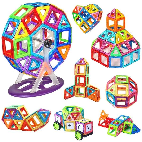 iKing Magnetic Blocks, 94 Pieces, Magnetic Toys, Kids, Educational Toys, Boys and Girls, Popular, Building Blocks, 3D Puzzle, DIY, Ferris Wheel, Robot, Storage Case Included, Baby Shower Gift, Christmas Birthday Gift