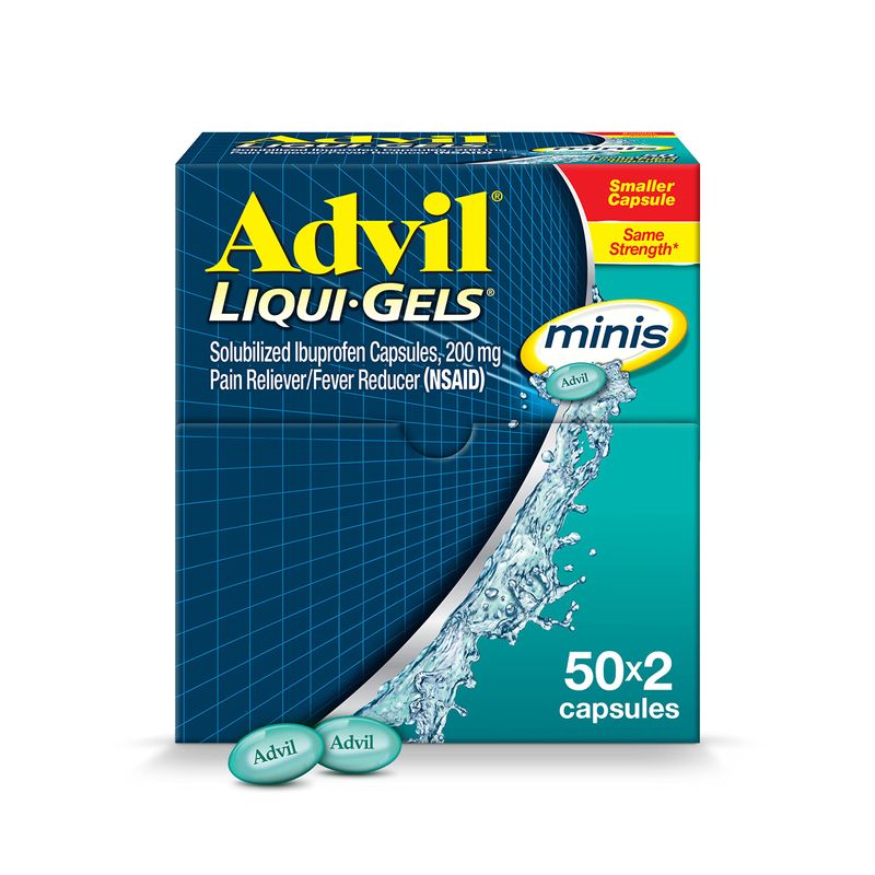 Advil Liqui-Gels minis Pain Reliever and Fever Reducer, Pain Medicine ...