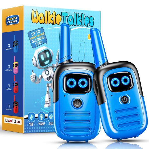 Grriopi Walkie Talkies, Boy Toys for 4 5 6 Year Old Boy Girl Gift for 3-12 Year Olds Boys Toys Age 3 4 5 6 7 Walkie Talkies for Kids Toys Age 5 6 7 8 Outdoor Toys Sensory Toys for Autism Spy Game Blue