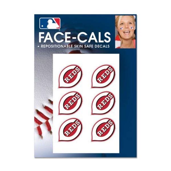 MLB Cincinnati Reds Face Tattoos, Team Colors, One Size