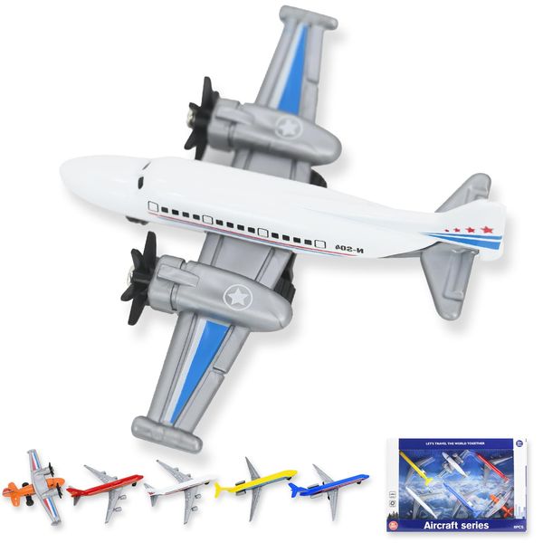 Bigefeixu Toy Airplane 6 Pack Mini Diecast Airplanes, Aircraft Plane Playset Includes Glider Planes, Airlines Plane Toys for Birthday Party Favor Toys for Kids Boys and Girls