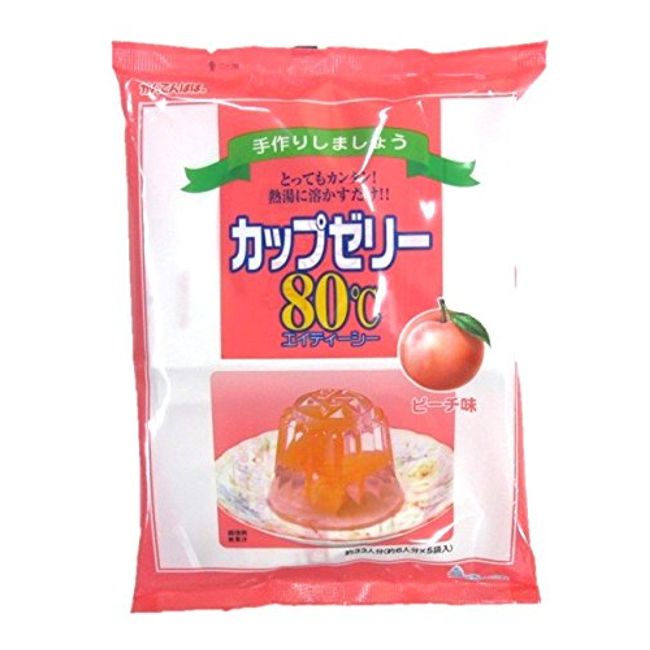 Kantenpapa Cup Jelly, Peach Flavor, 3.5 oz (100 g) x 5 Bags