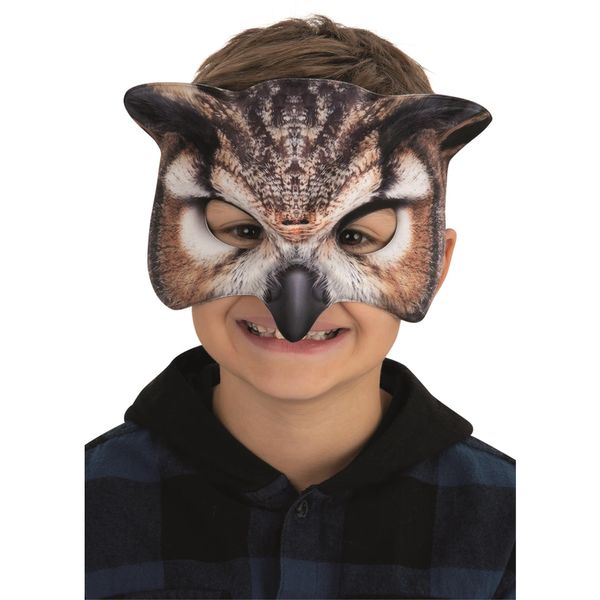 Smiffys Realistic Owl Mask Brown with Elastic Band