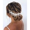 Edary Bride Wedding Hair Vine Silver Flower Headband Headpiece Wedding Crystal Hair Piece Bridal Rhinestone Hair Accessories for Women and Girls