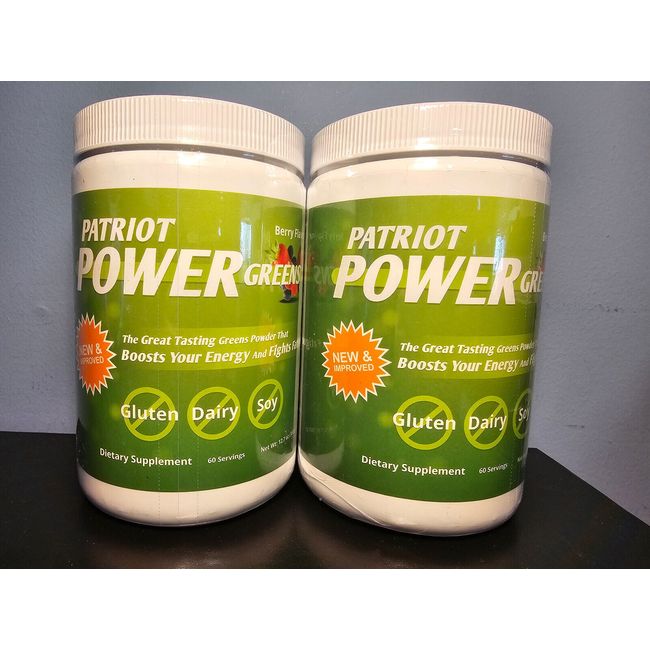 Lot of 2 Patriot Power Greens Berry Flavor - 60 Servings - New Exp 11/2024