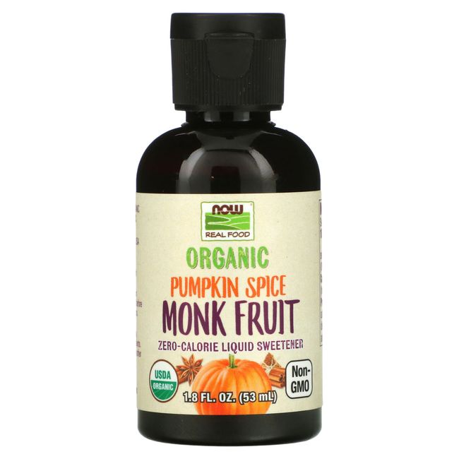 Real Food, Organic Monk Fruit, Zero-Calorie Liquid Sweetener, Pumpkin Spice, 1.8