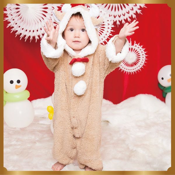 Clearstone Marshmallow Baby Cosplay Christmas Kigurumi Marshmallow Reindeer Baby 80cm Brown Costume Costume