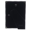 Lawrence Frames 5x7 Black Polished Metal Picture Frame with Bamboo Design