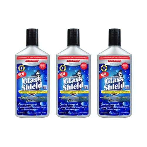 Glass Science Rain Clear (Liquid) - Provides a Lasting Coating on All Exterior auto Glass - 8 oz - 3 Pack
