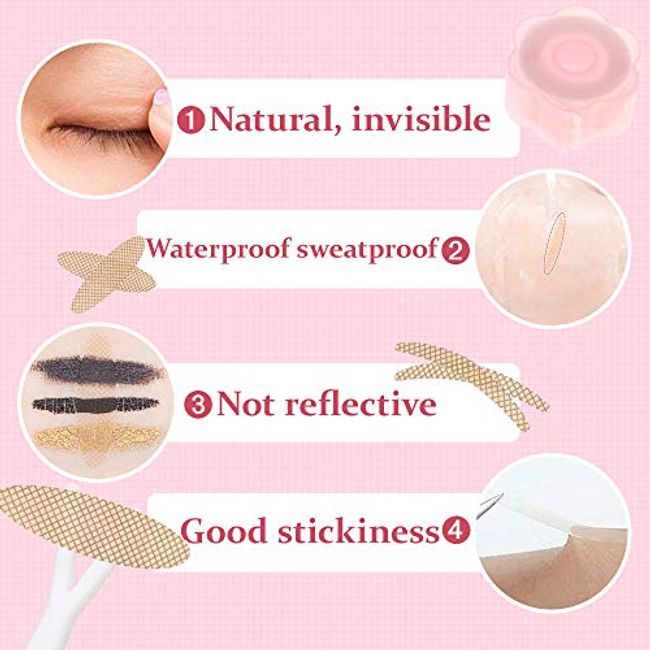 Eyelid Tape, Invisible Double Eyelid Lifter Strips, Waterproof Eyelid  Stickers with Fork Rods and Tweezers, Lids by Design for Hooded, Droopy,  Uneven, Mono-eyelids 