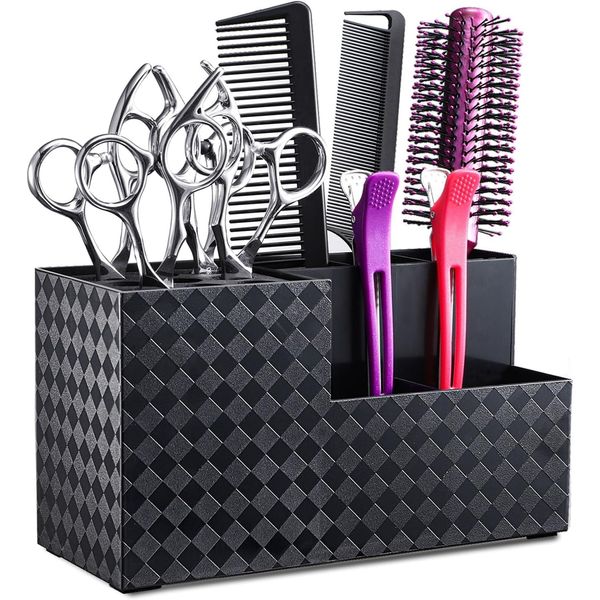 Noble Blood Hairdressing Scissors Holder Shears Block, Barber Shop Scissor Organizer Stand, Hairdressing Tools Storage Box for Hairstyling Combs Clips Brushes, Salon Barber Scissor Holder Rack